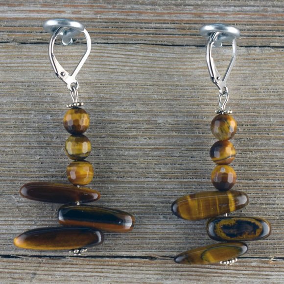 Tiger Eye Stick Necklace Set - Picture 2 of 3